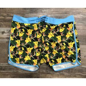 Pokemon Pikachu & Birds Of Paradise Flower Swim Trunks Size XL